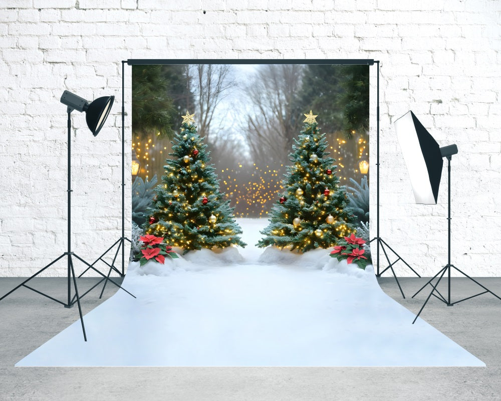 Toile de fond Noël Sapin Doré Étincelant Haute Résolution MRR8-129