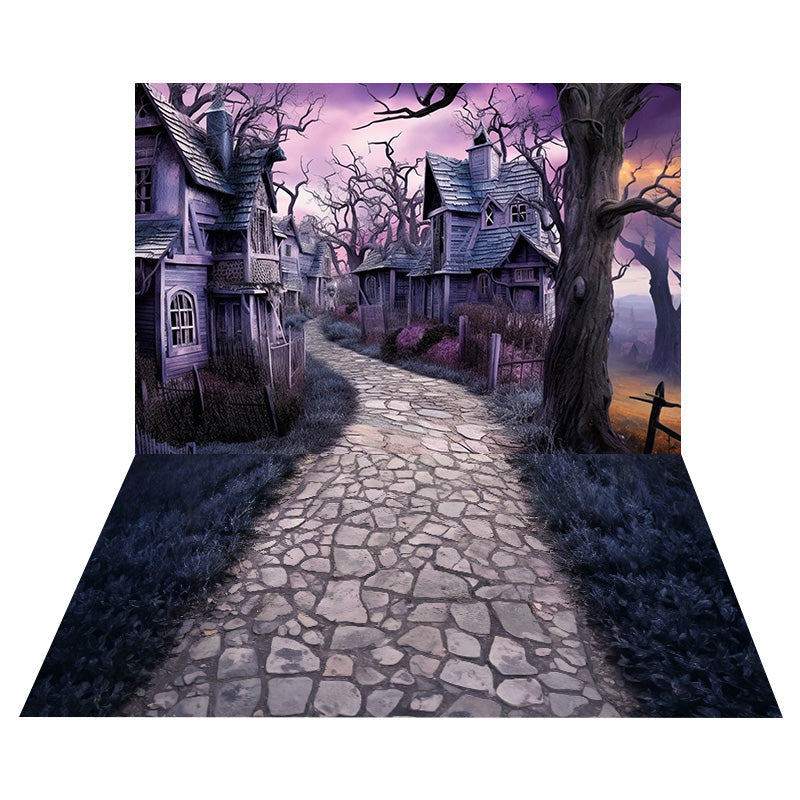 Toile de fond Sentier Village Hanté + Sol Crépuscule Sentier de Pierre MRR8-144