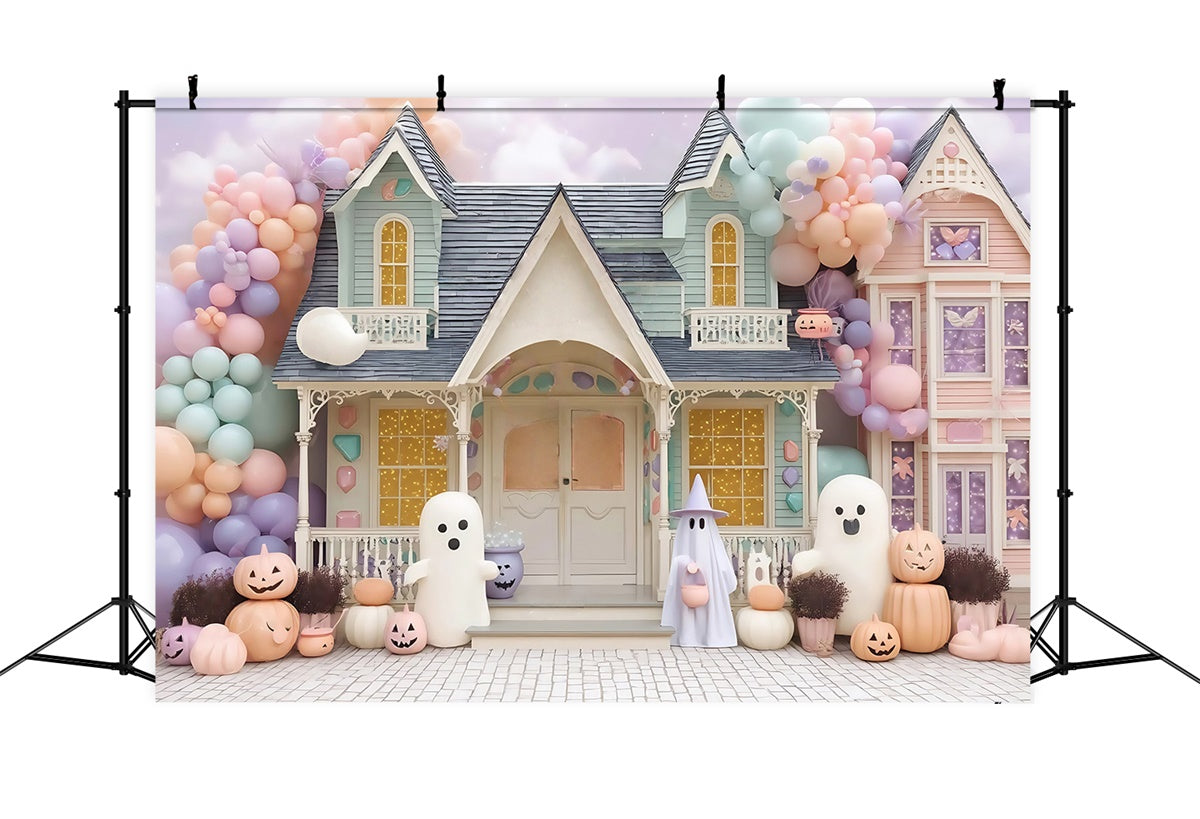 Toile de fond photo halloween Maison de Bonbons Hantée Pastel MRR8-19
