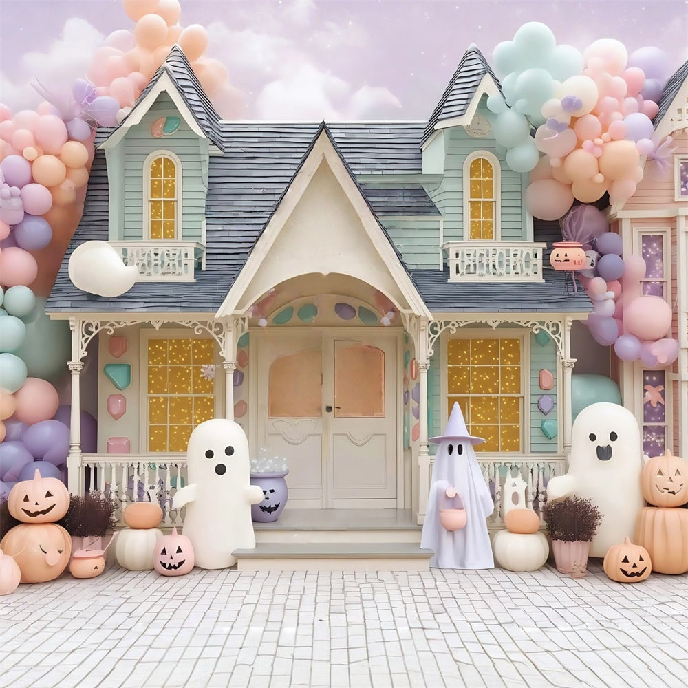 Toile de fond photo halloween Maison de Bonbons Hantée Pastel MRR8-19