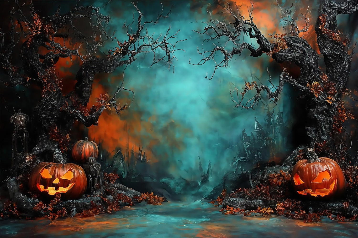 Fond halloween photo Forêt Effrayante Photo Halloween MRR8-2