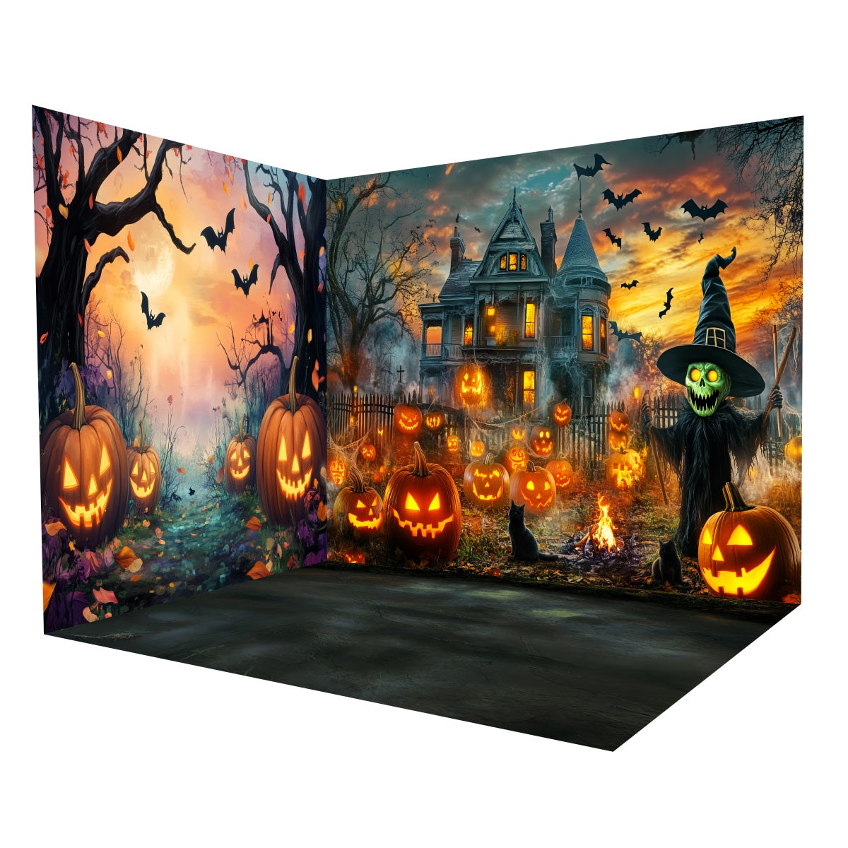 Ensemble de Salle Halloween Maison Hantée Citrouilles Effrayantes MRR8-236