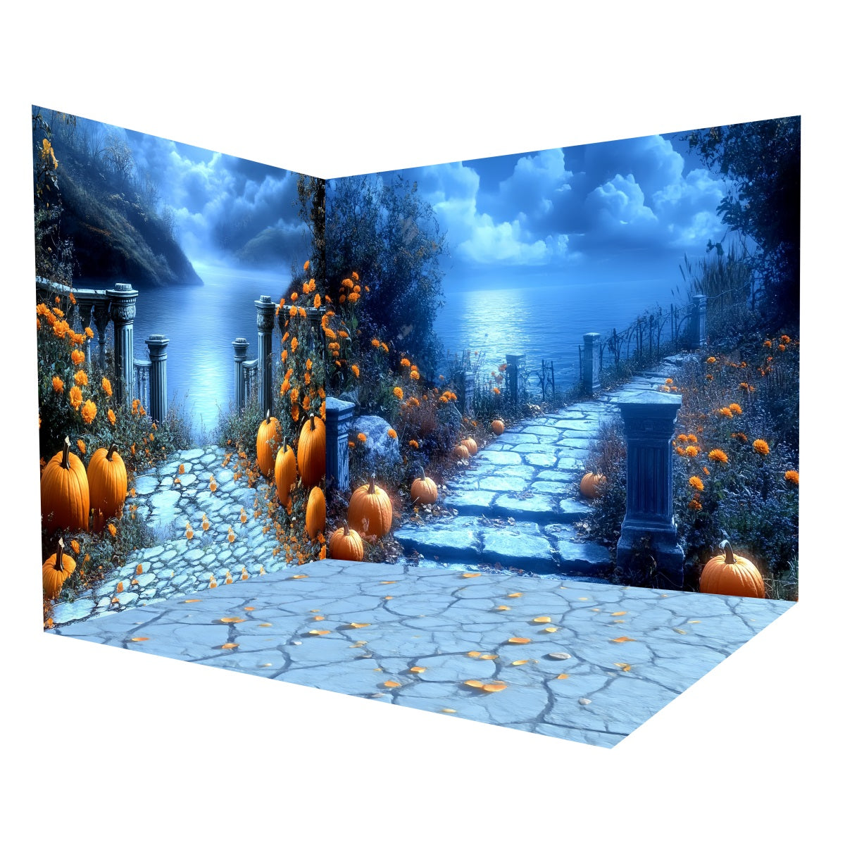 Ensemble de Salle Halloween Océan Clair de Lune Citrouilles MRR8-238
