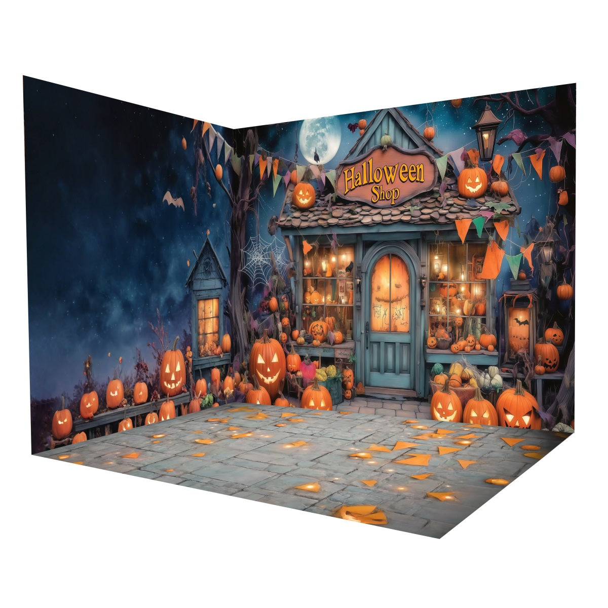 Ensemble de Salle Halloween Boutique Citrouilles Maison Hantée MRR8-244