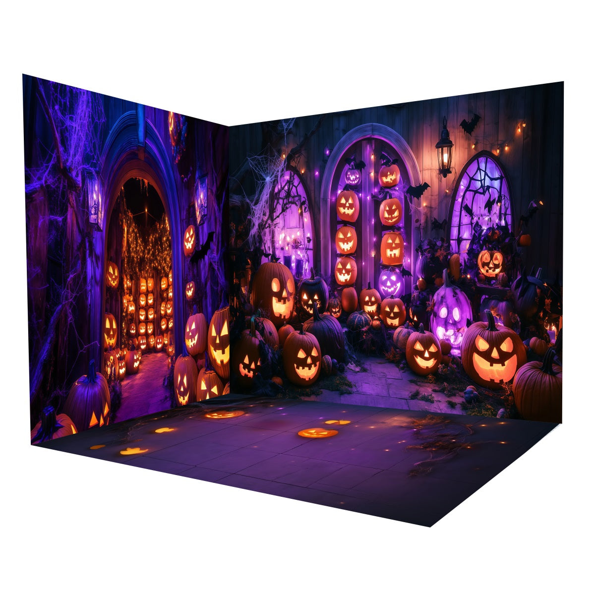 Ensemble de Salle Halloween Boutique Lanterne Citrouilles Fenêtres MRR8-246