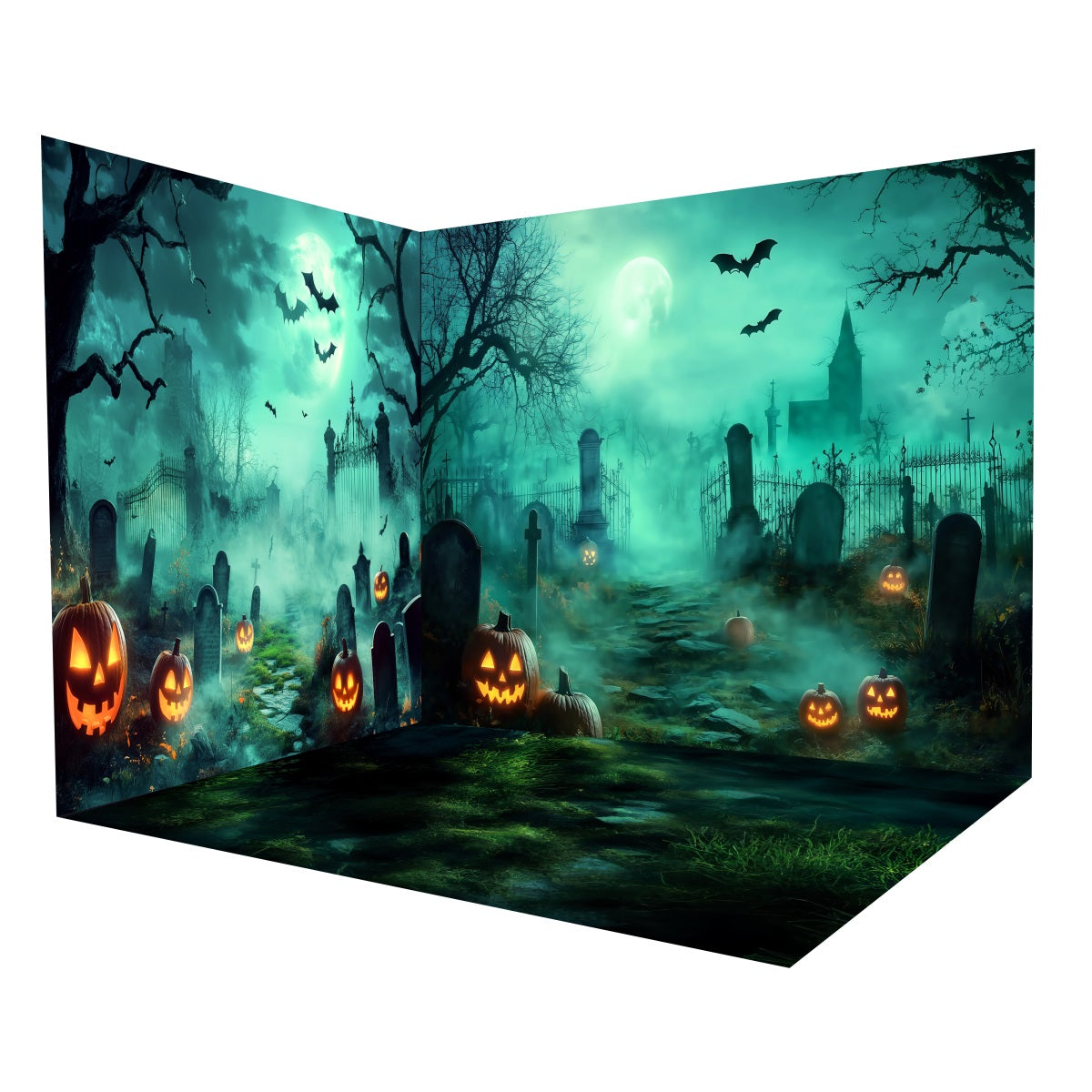 Ensemble de Salle Halloween Cimetière Nocturne Effrayant MRR8-247