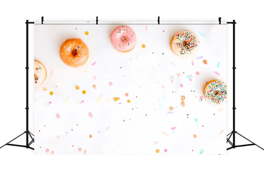 Toiles de fond Smash Cake Donuts Colorés Confettis Sucrés MRR8-267