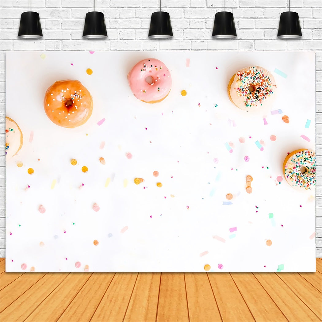 Toiles de fond Smash Cake Donuts Colorés Confettis Sucrés MRR8-267
