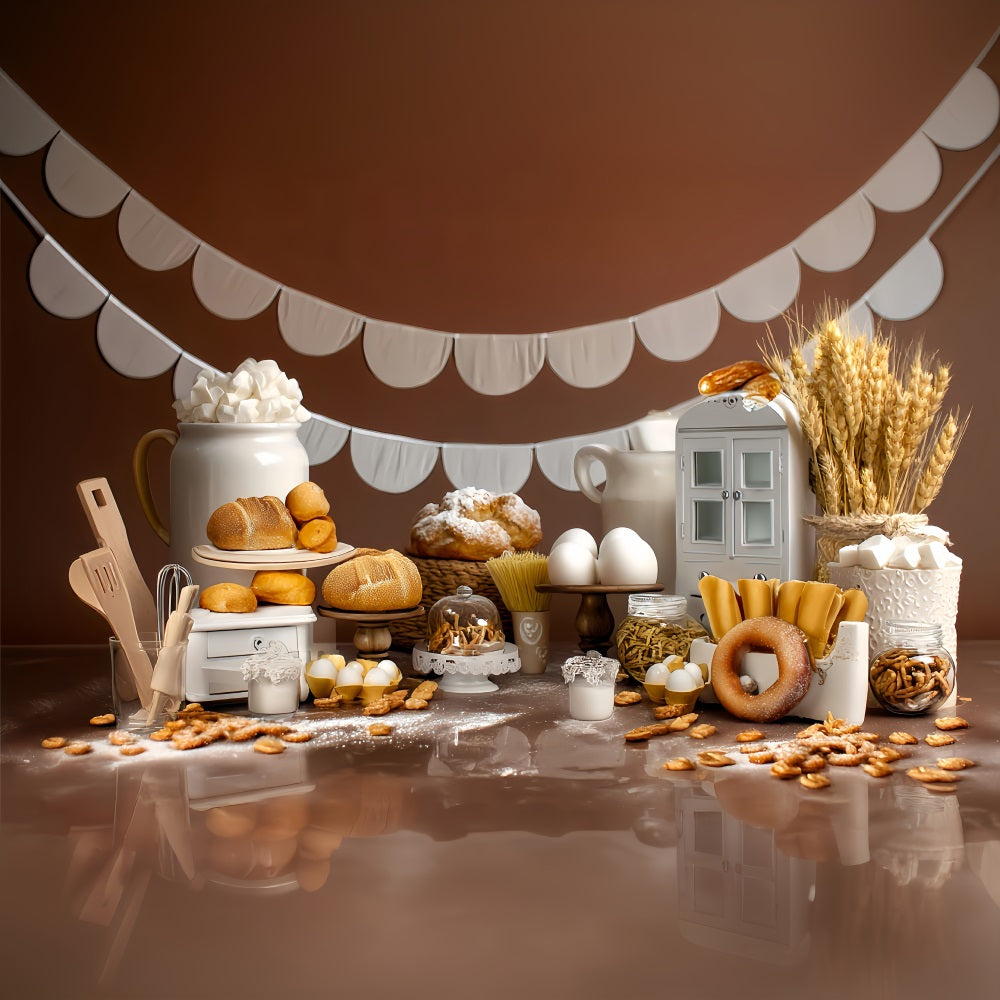 Toile de fond Anniversaire Boulangerie Pain Rustique Présentation MRR8-268