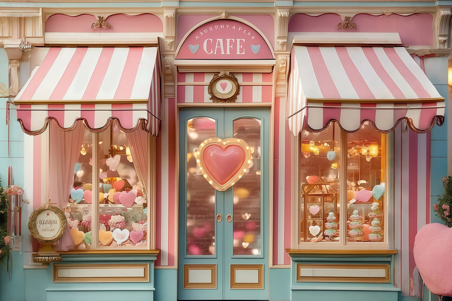 Toile de fond Saint-Valentin Vitrine Confiserie Décor MRR8-273