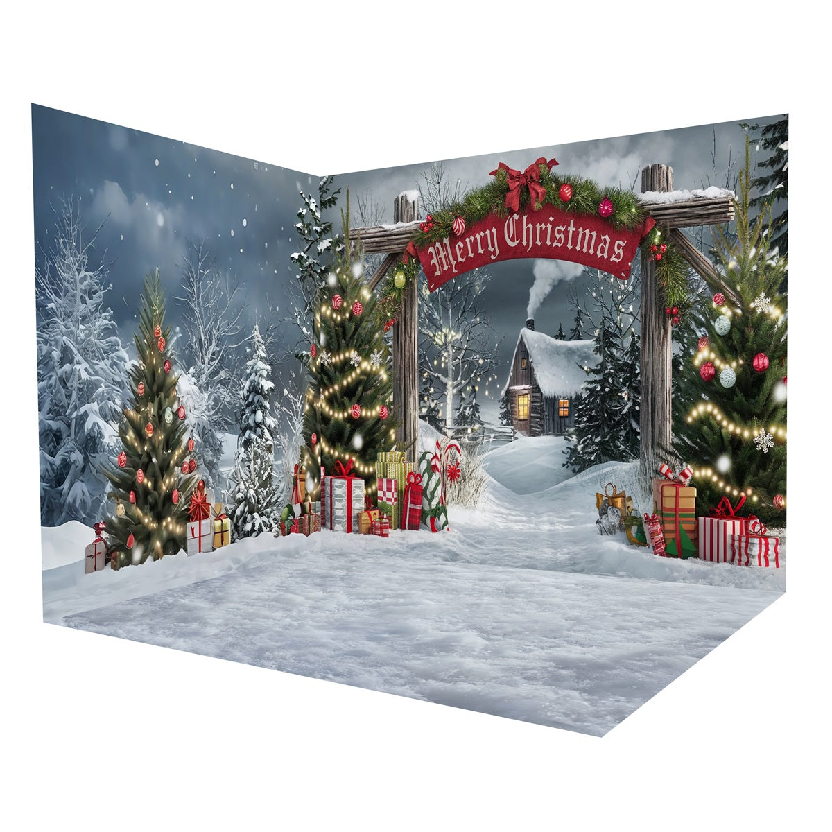Ensemble de Salle Noël Village Enneigé Hiver MRR8-300