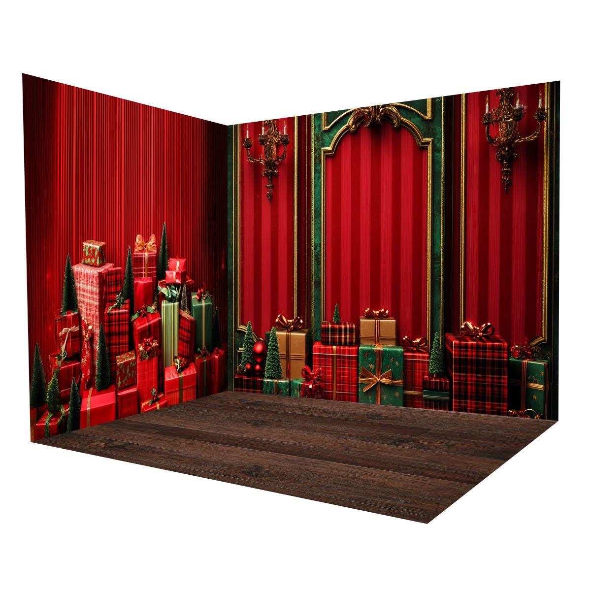 Ensemble de Salle Noël Mur Rouge Vintage MRR8-301