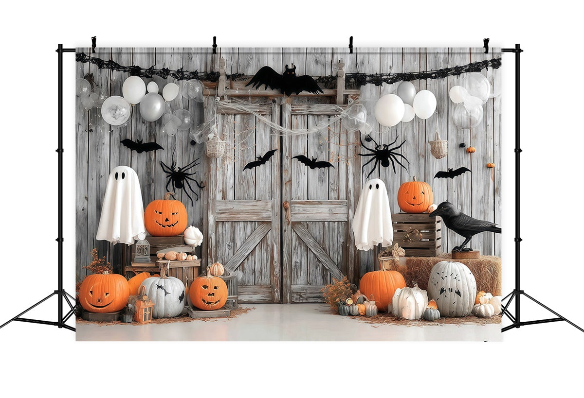 Toile halloween Porte Bois Chauve-souris Araignée MRR8-33