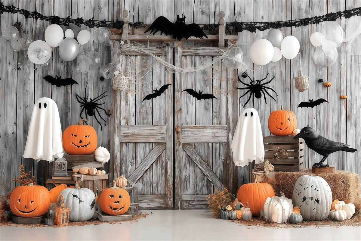 Toile halloween Porte Bois Chauve-souris Araignée MRR8-33