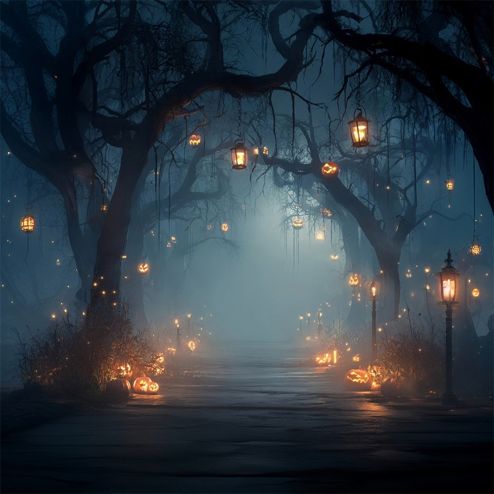 Fond halloween photo Forêt Sombre Lumières Faibles MRR8-34