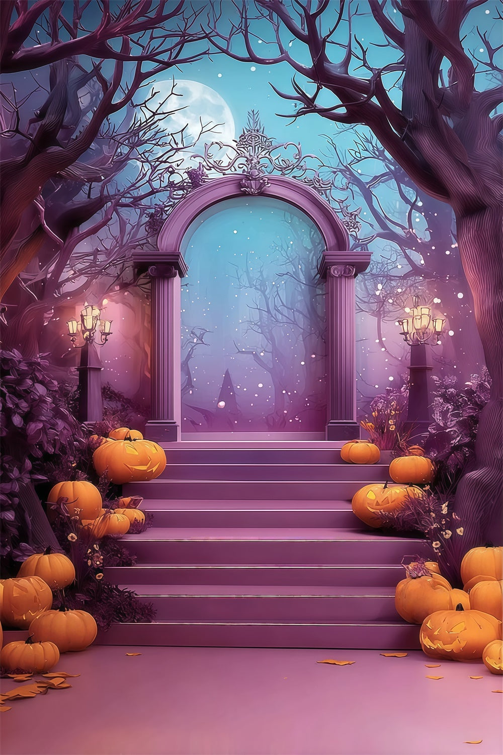 Toile de fond photo halloween Arche Forêt Mystère Fantaisie MRR8-35