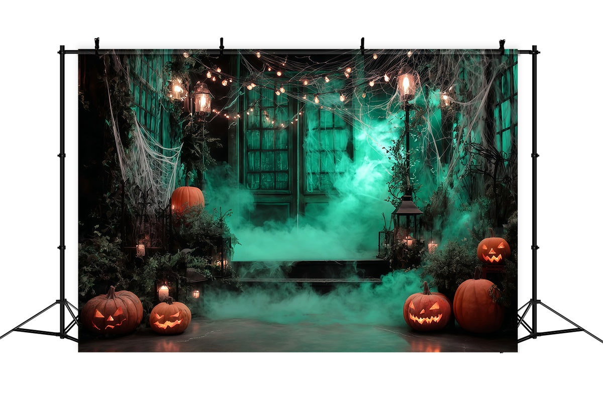 Fond studio halloween Brume Lumineuse Forêt Porte de Garage MRR8-4