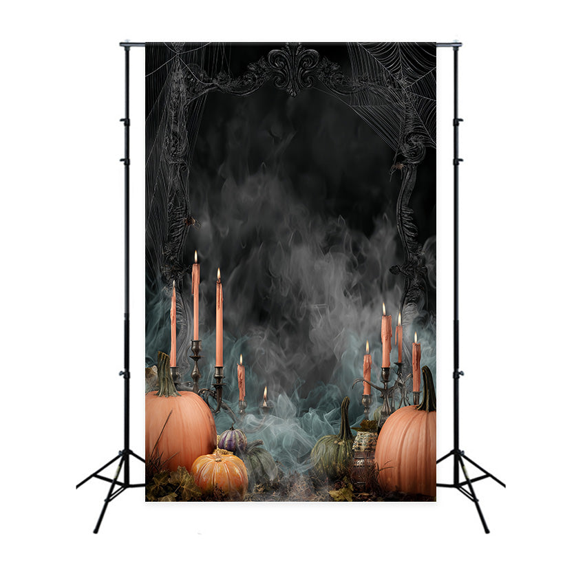 Toile de fond halloween Fumée Noire Citrouille Bougie MRR8-40