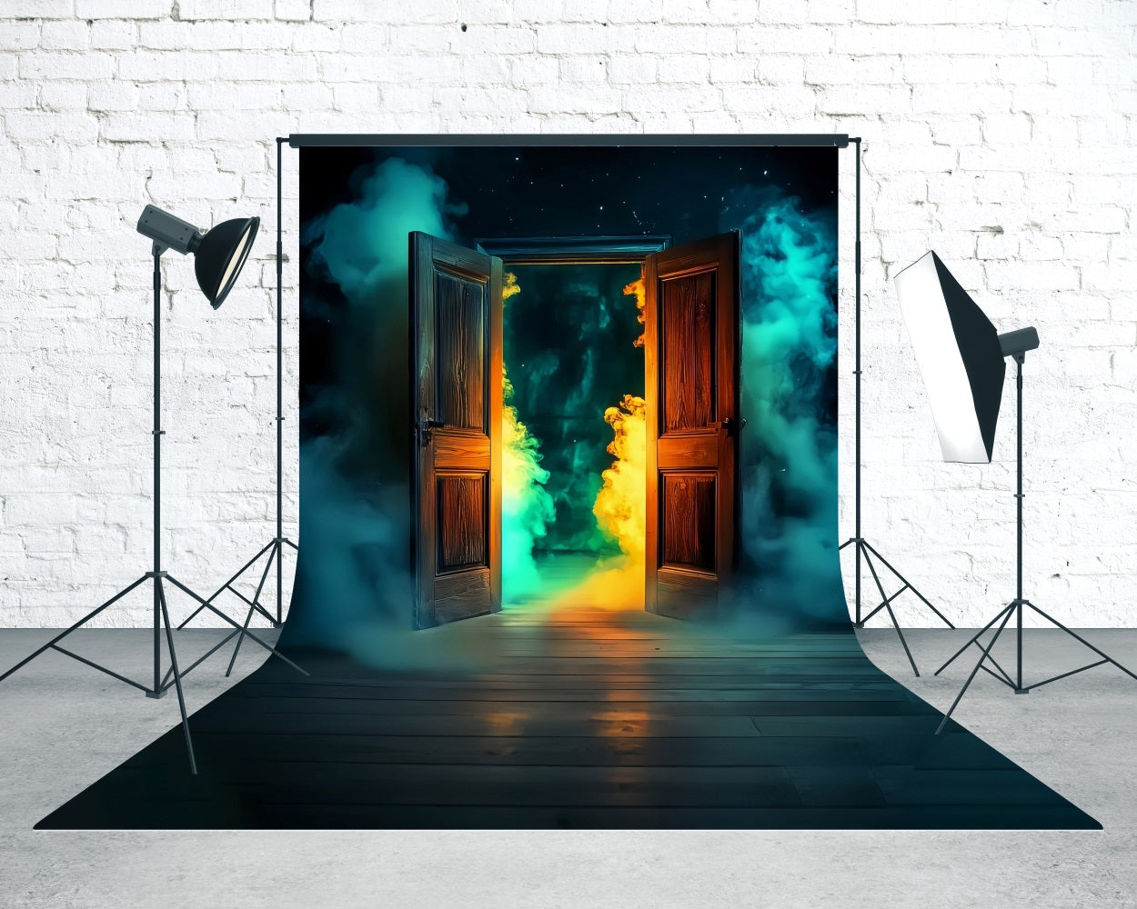 Toile de fond Sweep Halloween Portes Fumantes Éclat Nocturne MRR8-55