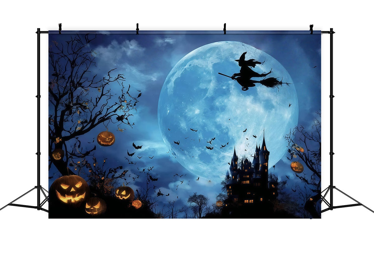 Fond photo halloween Château Sorcière Forêt Mystique MRR8-7
