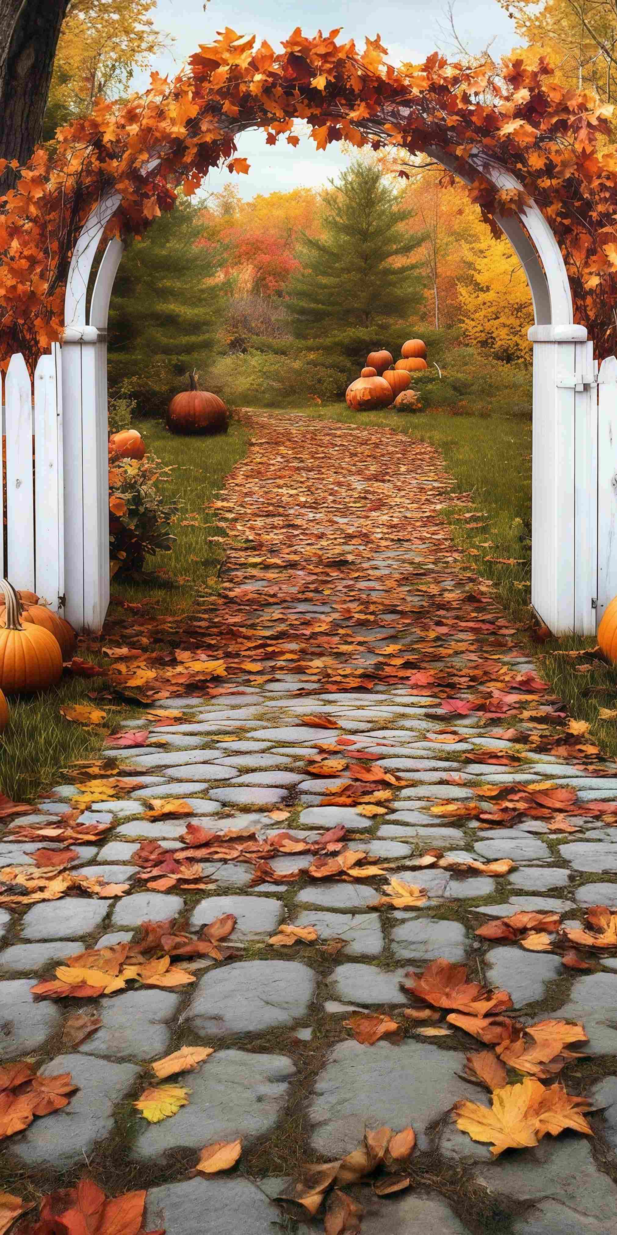 Toile de fond Sweep Feuilles d’Automne Portail Arche Feuilles MRR8-73