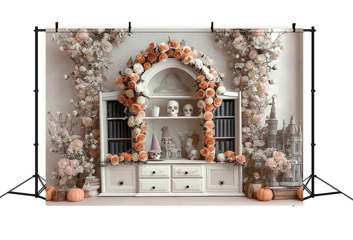 Toile de fond halloween Crâne Fleur Intérieur MRR8-8