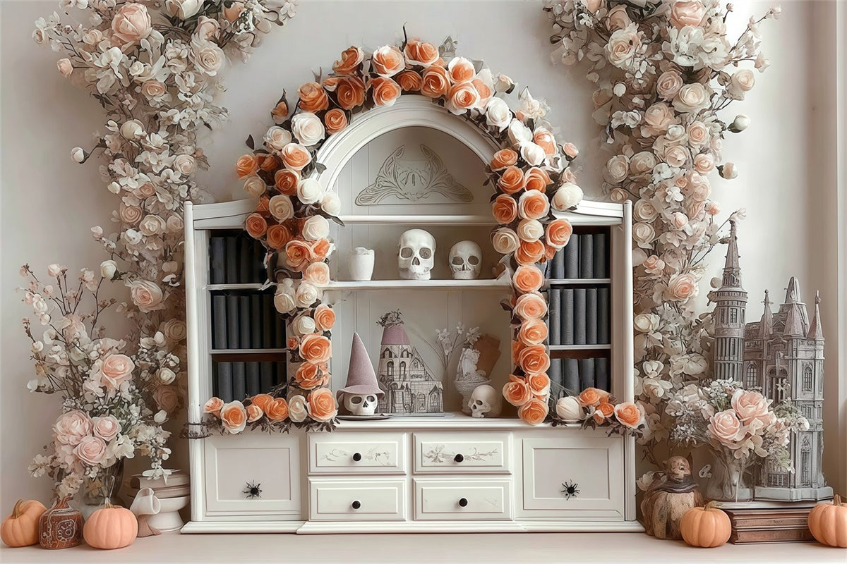 Toile de fond halloween Crâne Fleur Intérieur MRR8-8