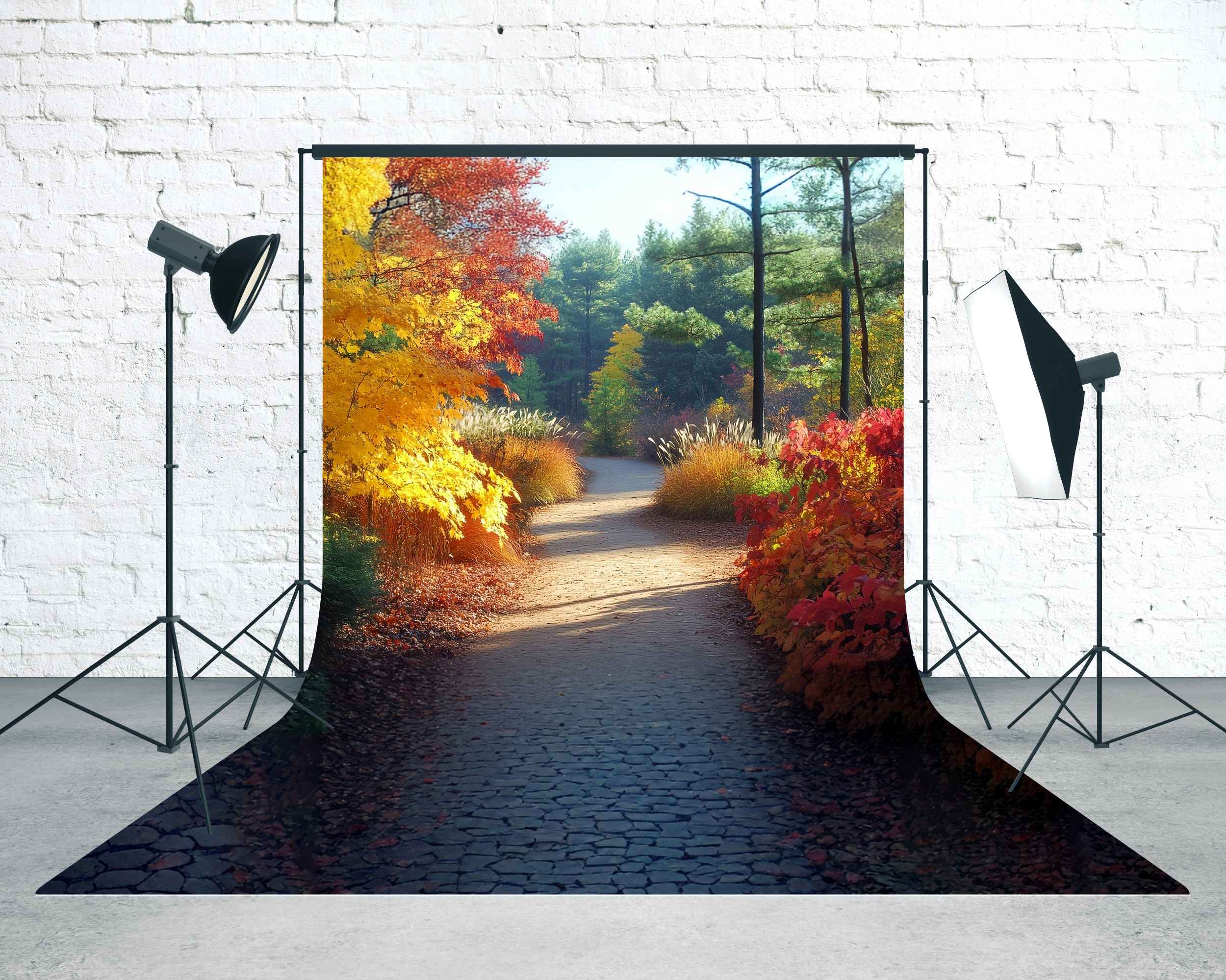 Toile de fond Sweep Automne Photo Allée Érables Dorés MRR8-83