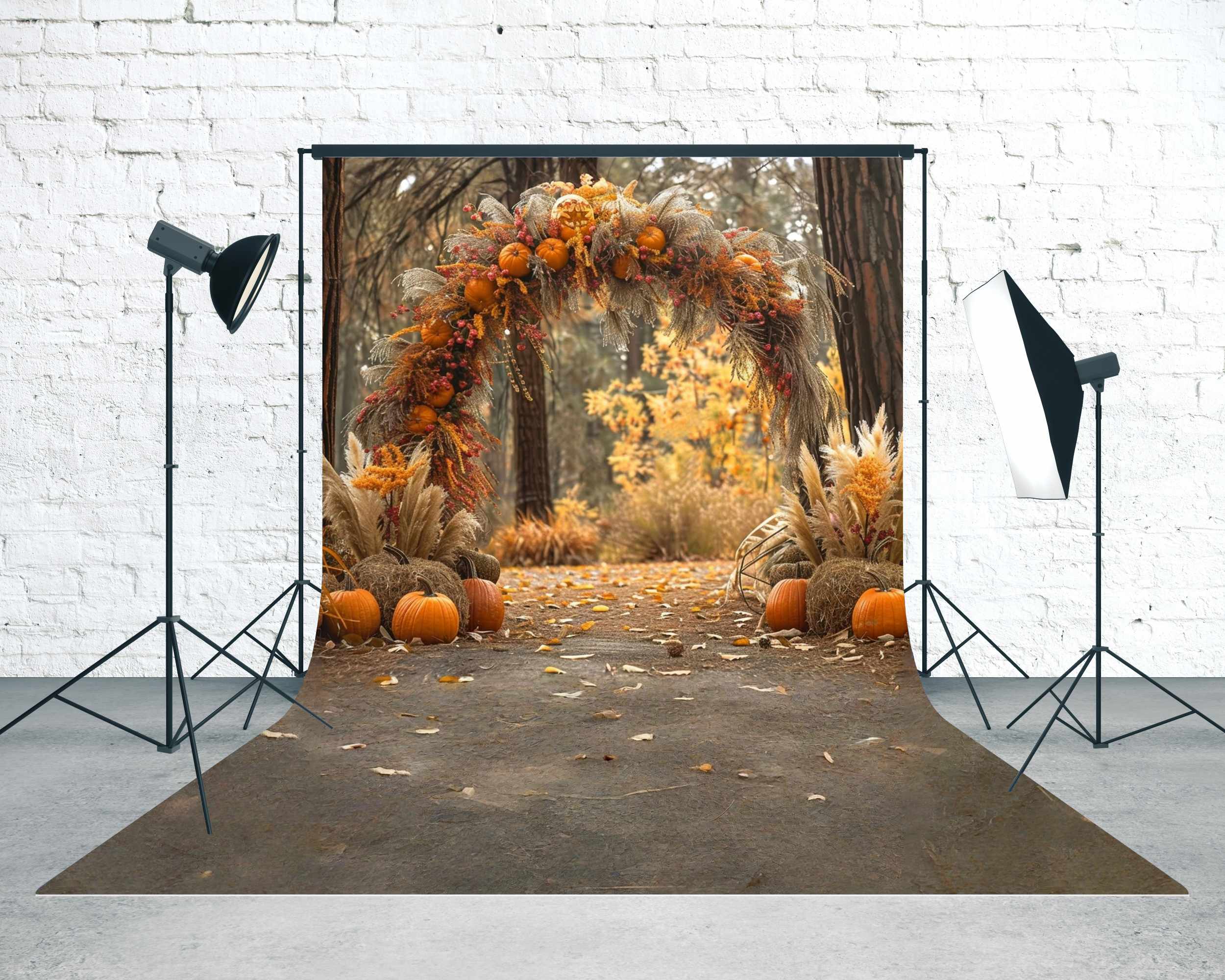 Toile de fond Sweep Automne Arche Forêt Cérémonie MRR8-89