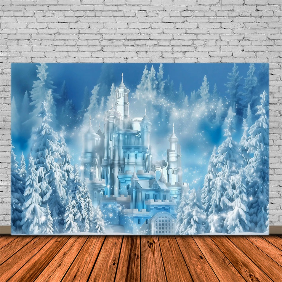 Toile de fond Hiver Château de Glace Conte de Fées MRR9-10
