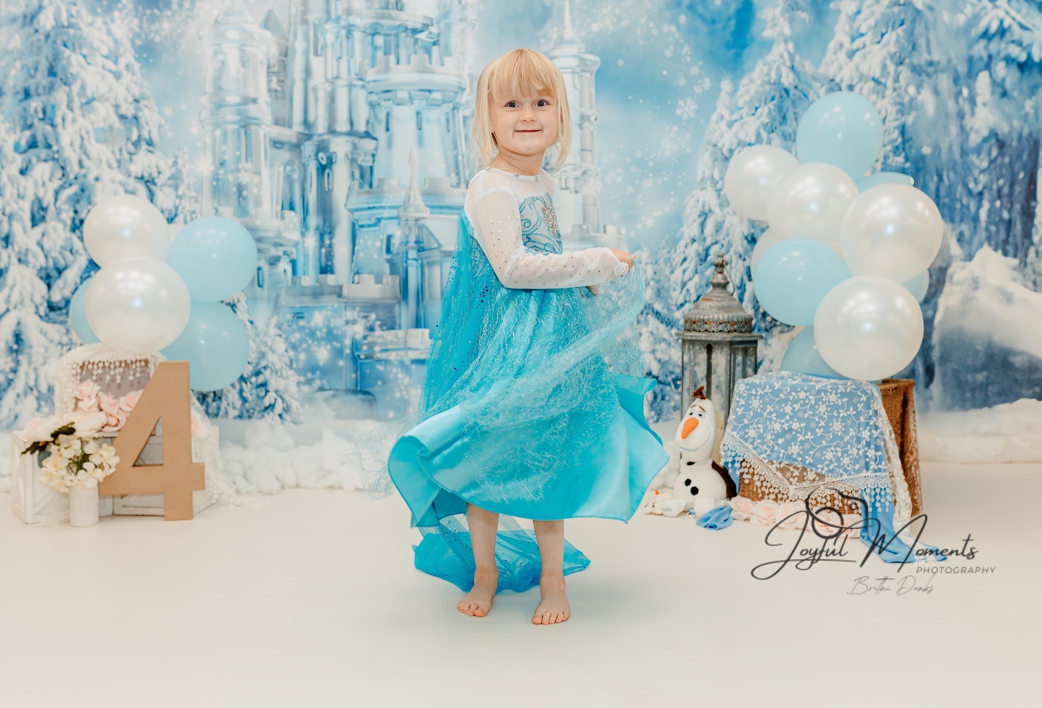Toile de fond Hiver Château de Glace Conte de Fées MRR9-10