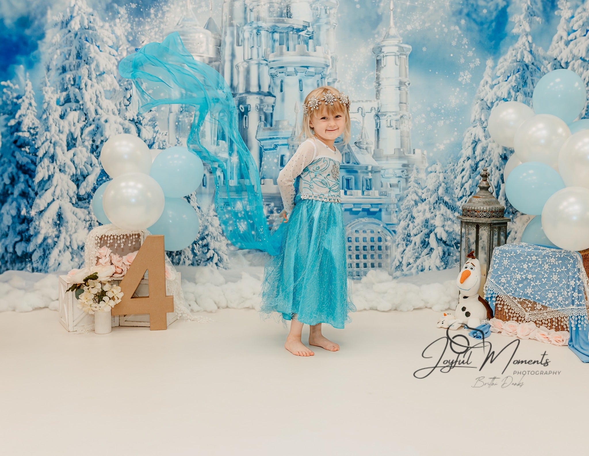 Toile de fond Hiver Château de Glace Conte de Fées MRR9-10