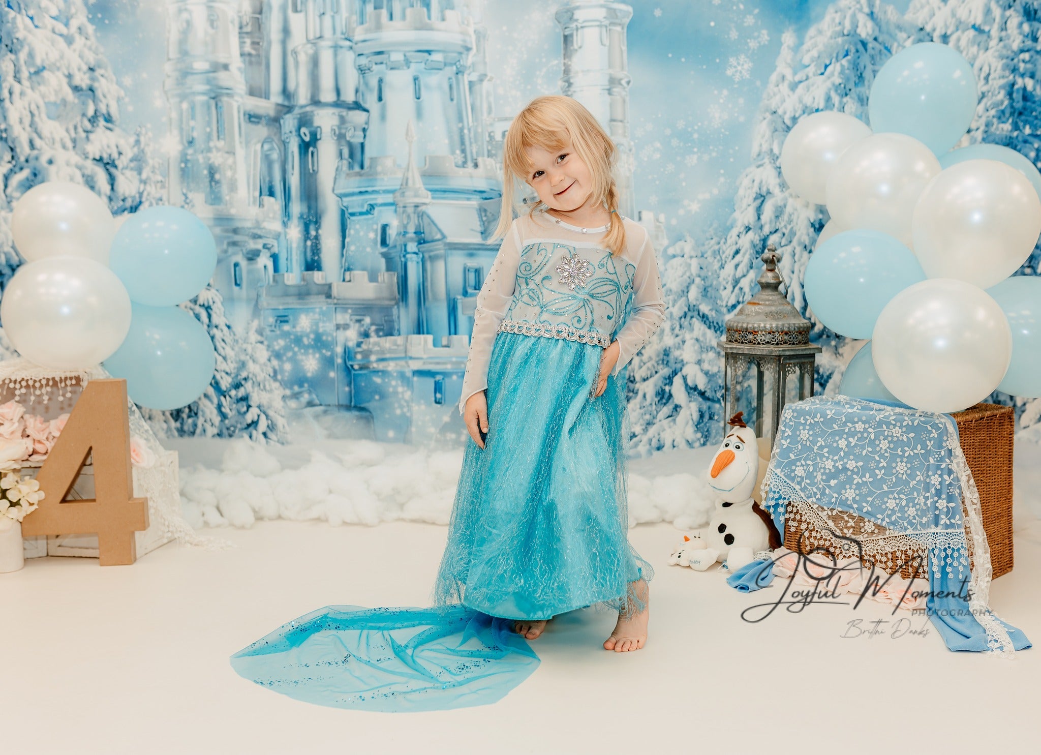 Toile de fond Hiver Château de Glace Conte de Fées MRR9-10