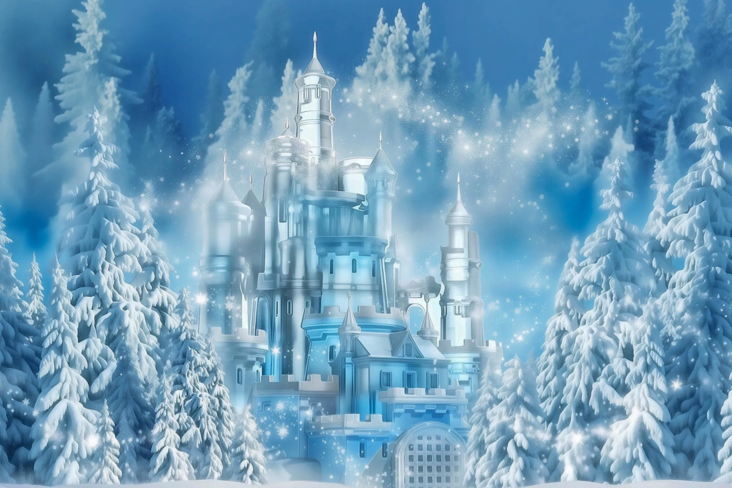 Toile de fond Hiver Château de Glace Conte de Fées MRR9-10