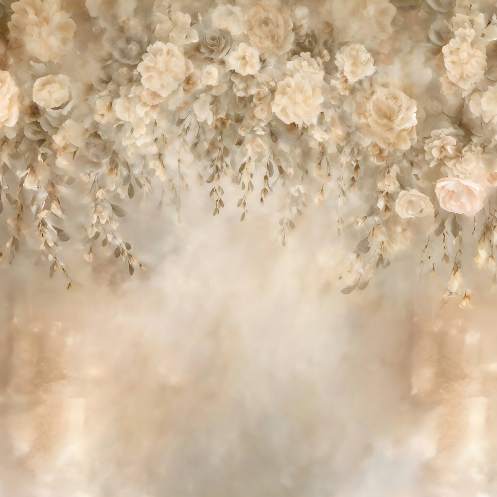 Toile de fond Vintage Cascade Florale Suspendue Beige Photo Classique MRR9-115