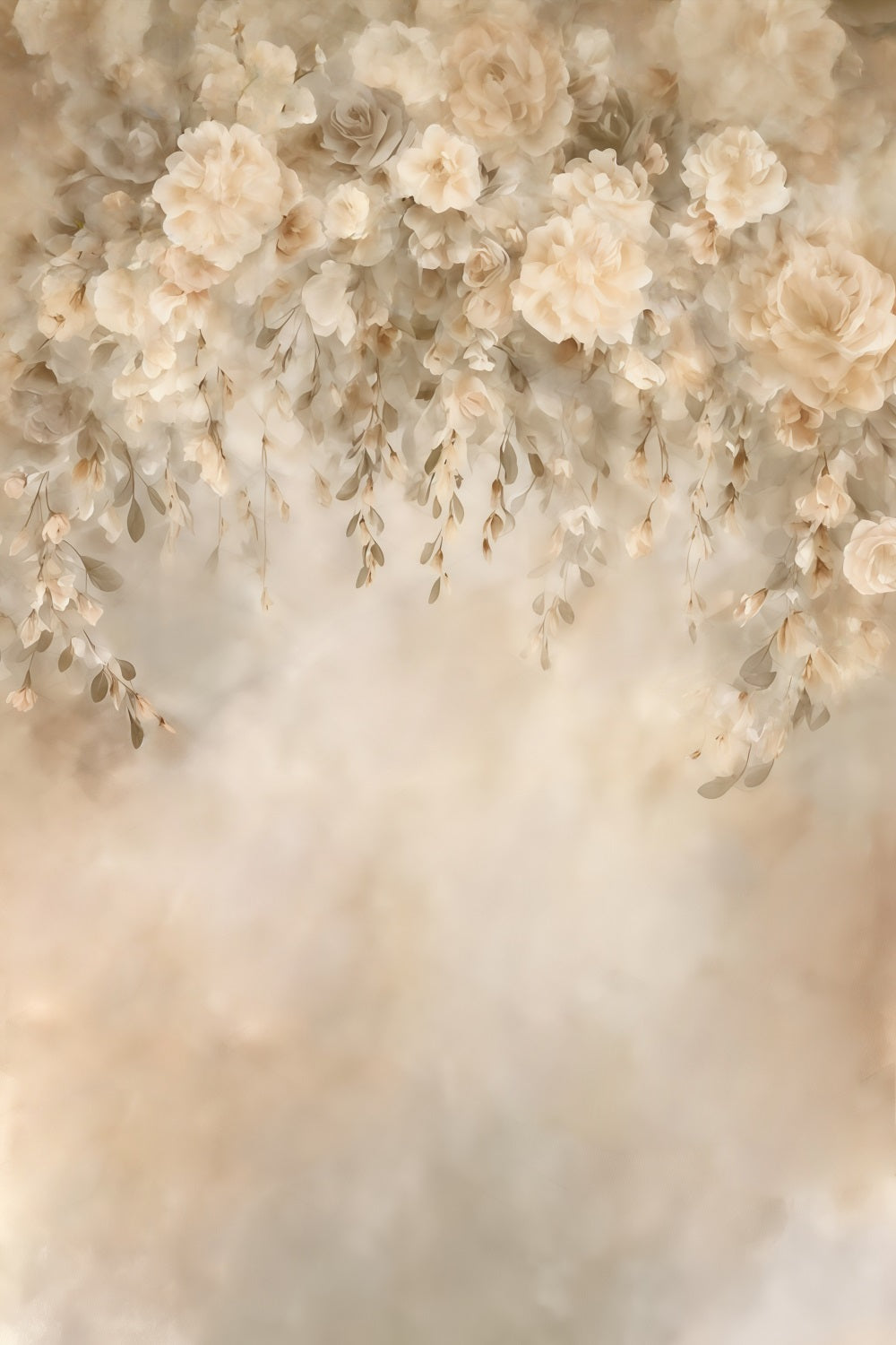 Toile de fond Vintage Cascade Florale Suspendue Beige Photo Classique MRR9-115