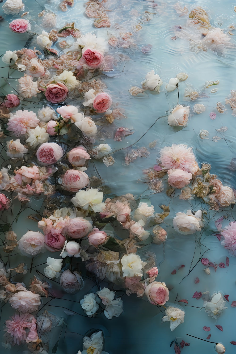 Toile de fond Floral Jardin Flottant Romantique Roses Fleurs Photo MRR9-121
