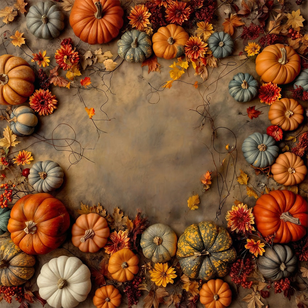 Toile de fond Automne Récolte de Citrouilles Décor Automnal MRR9-132