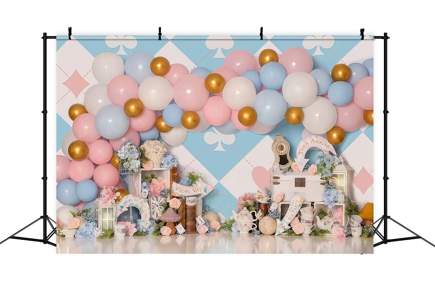 Toile de fond Nouveau-né Pays des Merveilles Pastel Ballons Enfants MRR9-133