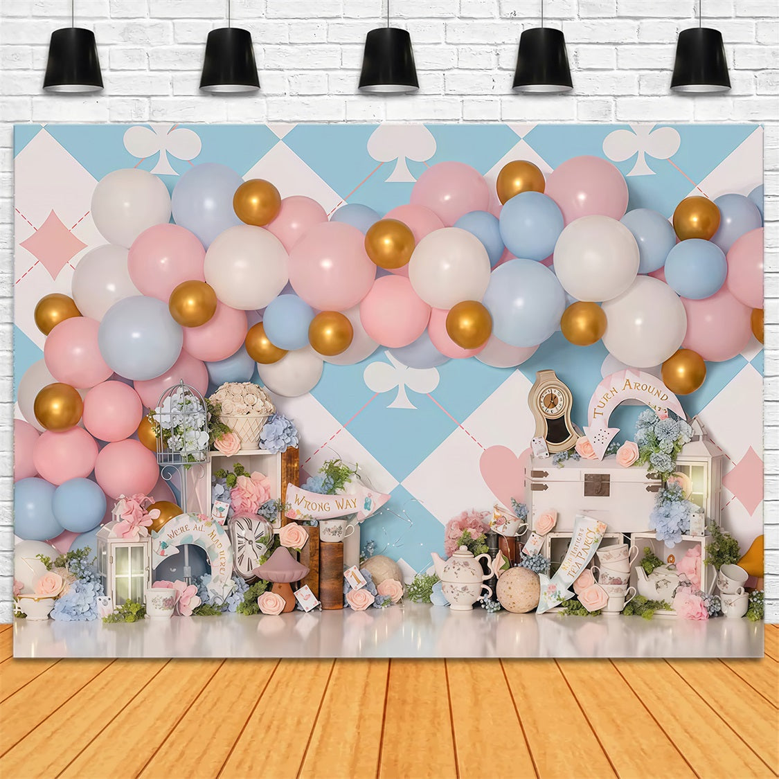 Toile de fond Nouveau-né Pays des Merveilles Pastel Ballons Enfants MRR9-133