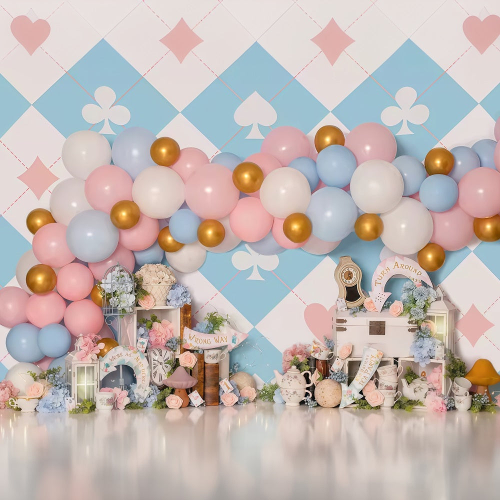 Toile de fond Nouveau-né Pays des Merveilles Pastel Ballons Enfants MRR9-133