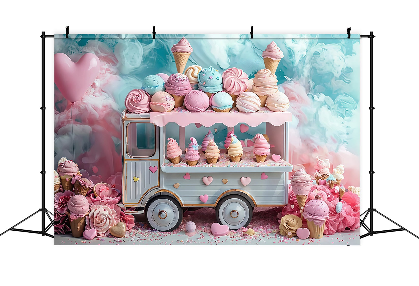Toile de fond Enfants Camion Glace Pastel Douceurs MRR9-14