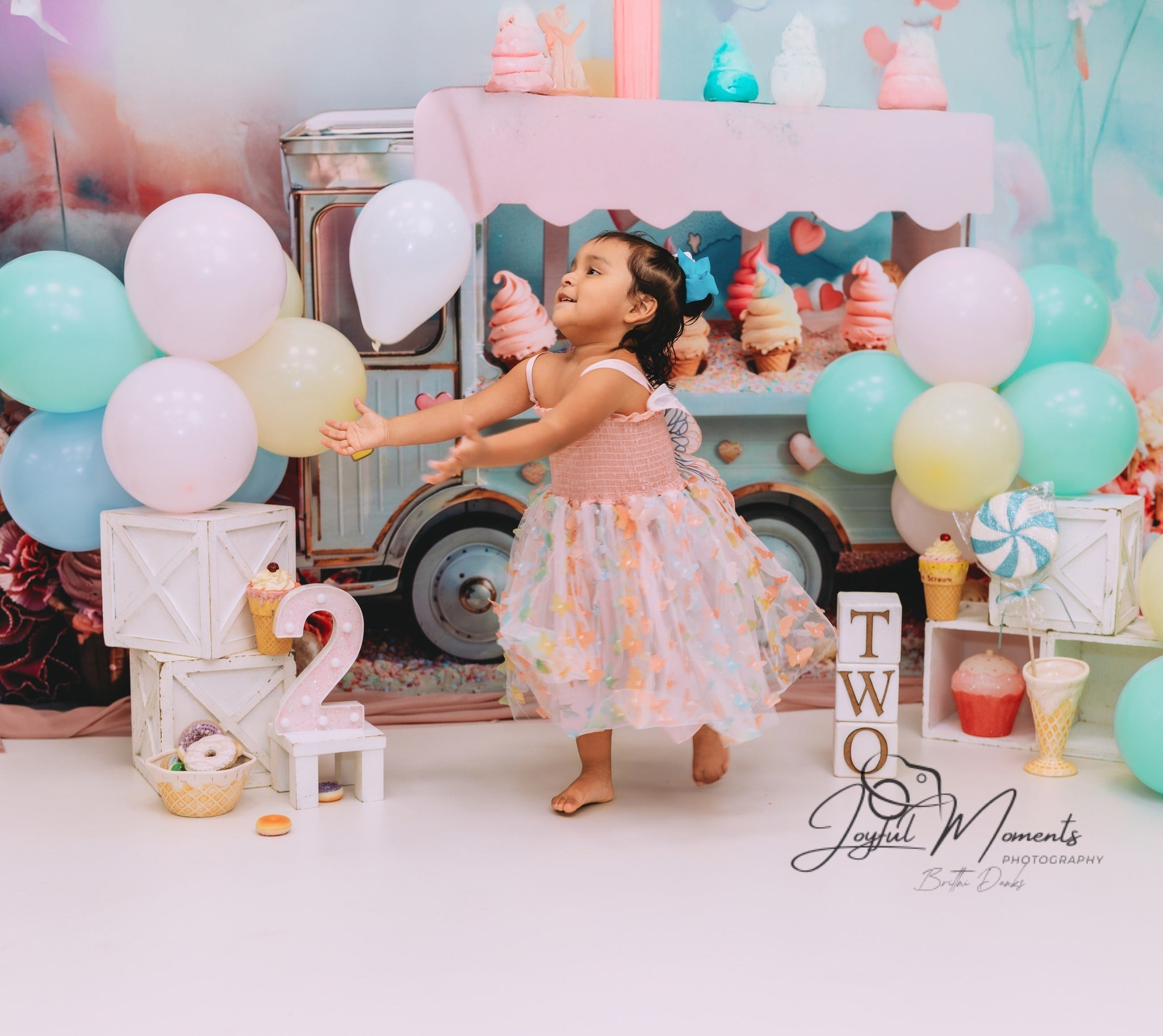 Toile de fond Enfants Camion Glace Pastel Douceurs MRR9-14