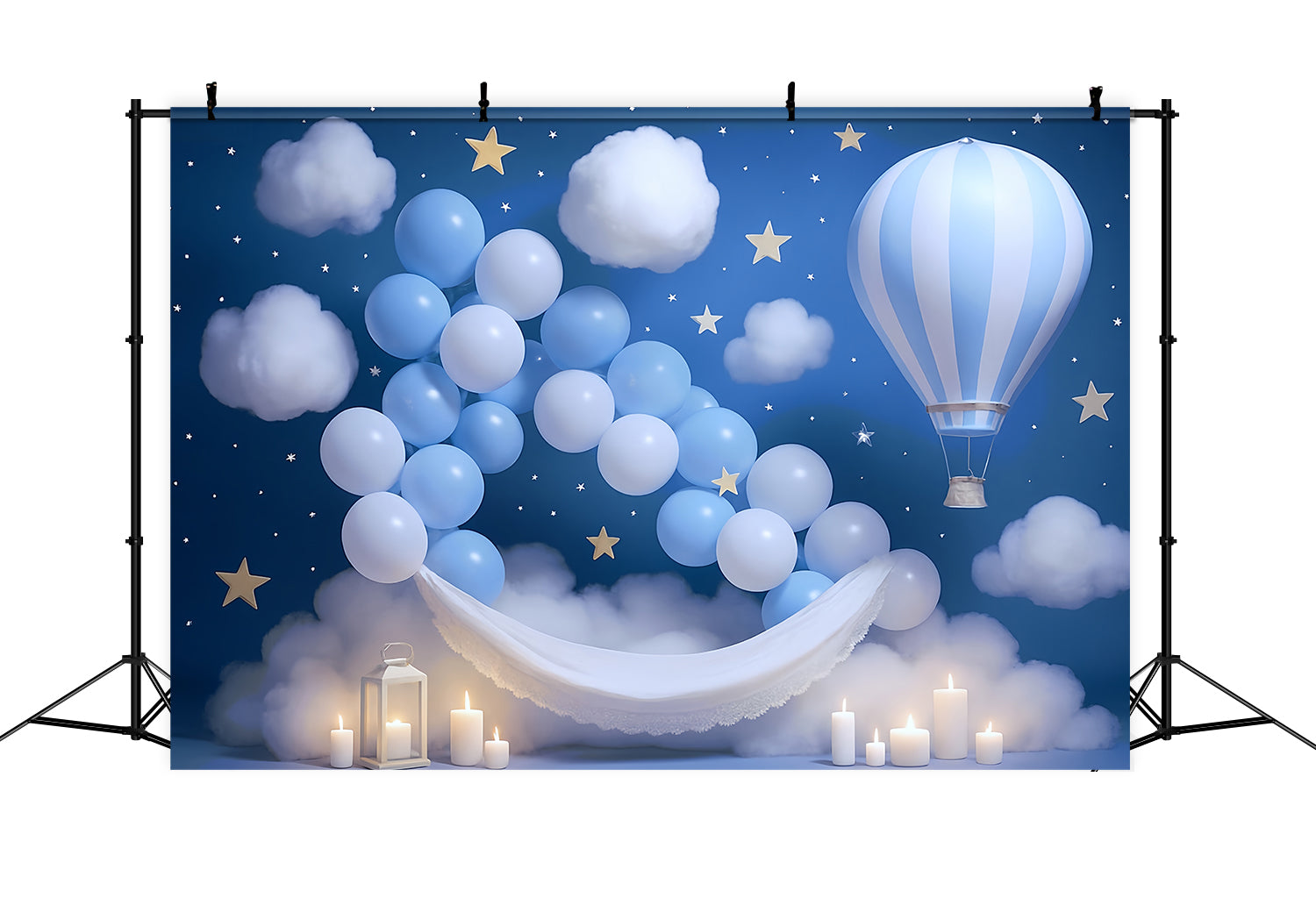 Toile de fond Nouveau-né Ciel Bleu Ballons Nuages MRR9-15