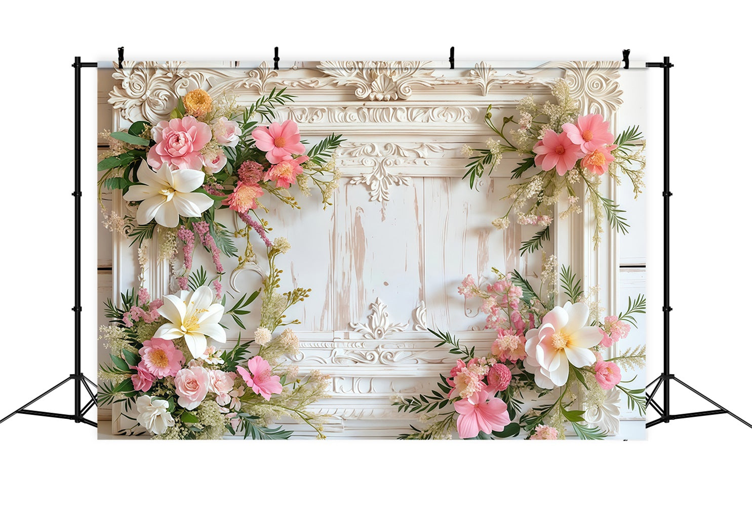 Toile de fond Vintage Cadre Classique Guirlande de Fleurs MRR9-19