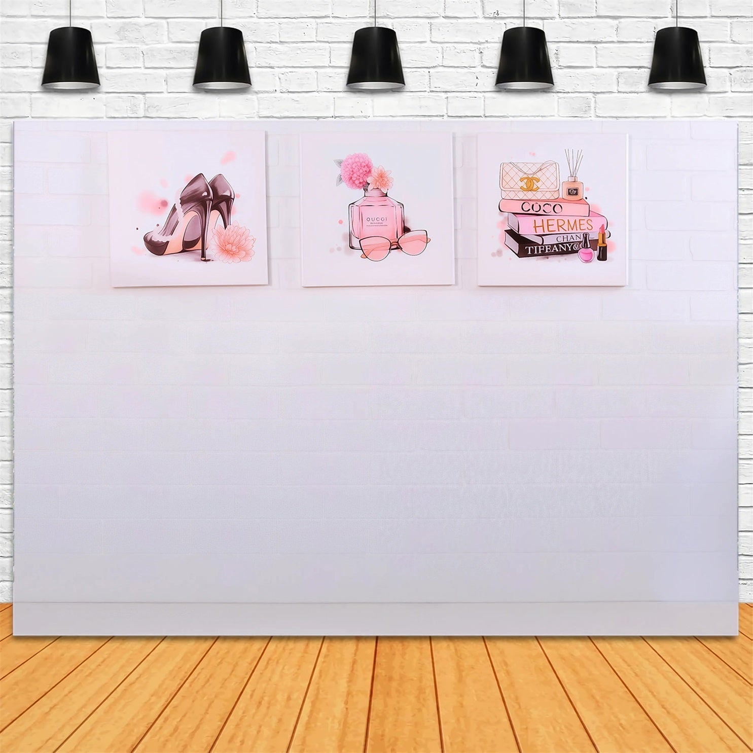Toile de fond Mode Talons Parfum Livres Déco Bébé MRR9-21