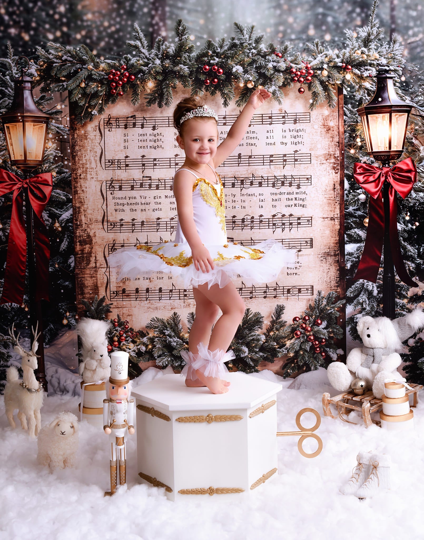 Toile de fond Noël Chant de Noël Neige Joy To The World MRR9-24