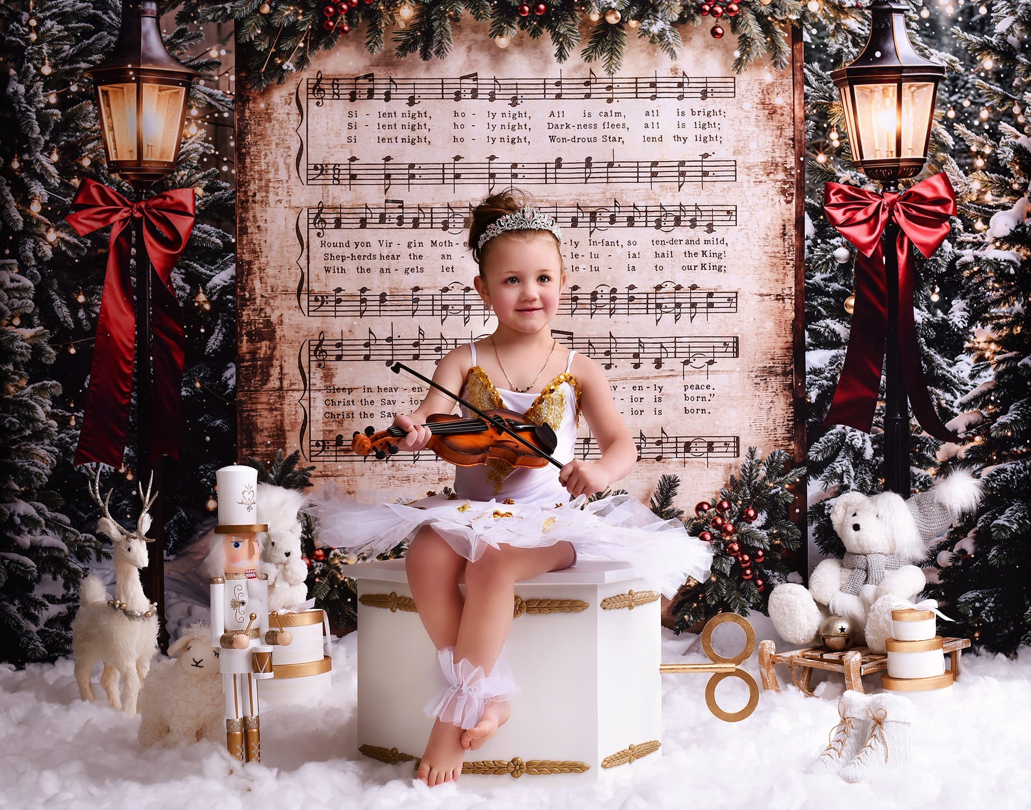 Toile de fond Noël Chant de Noël Neige Joy To The World MRR9-24