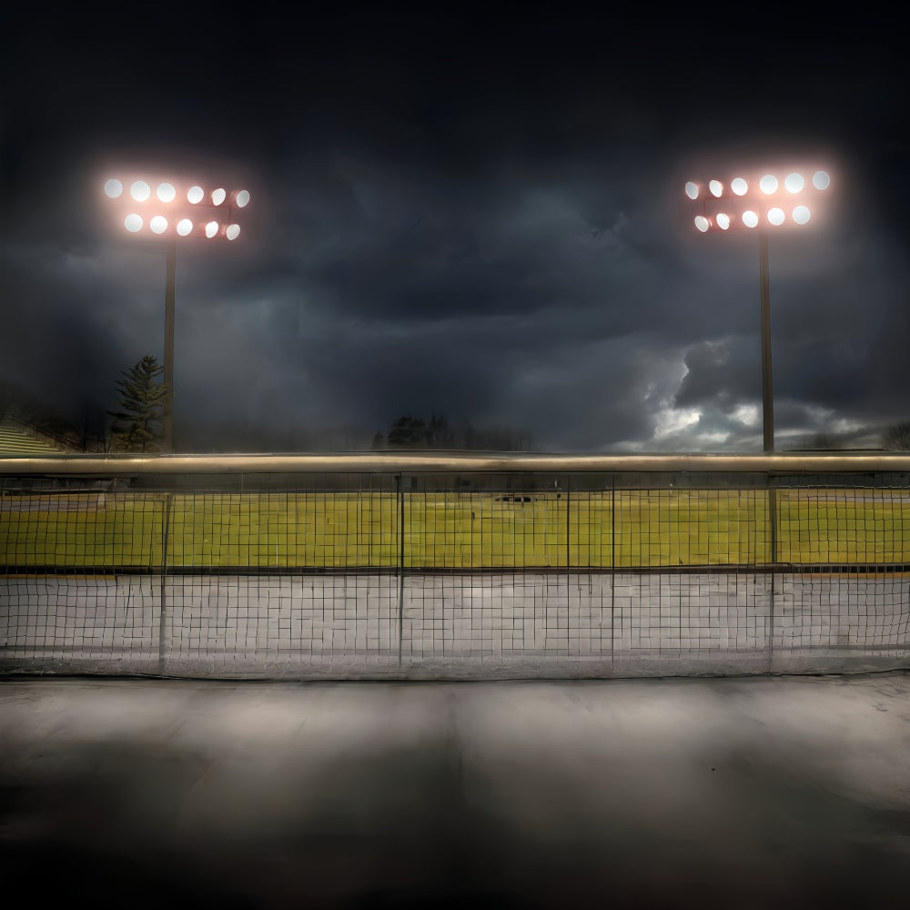 Toile de fond Sport Terrain de Football Stade Ciel Sombre MRR9-32