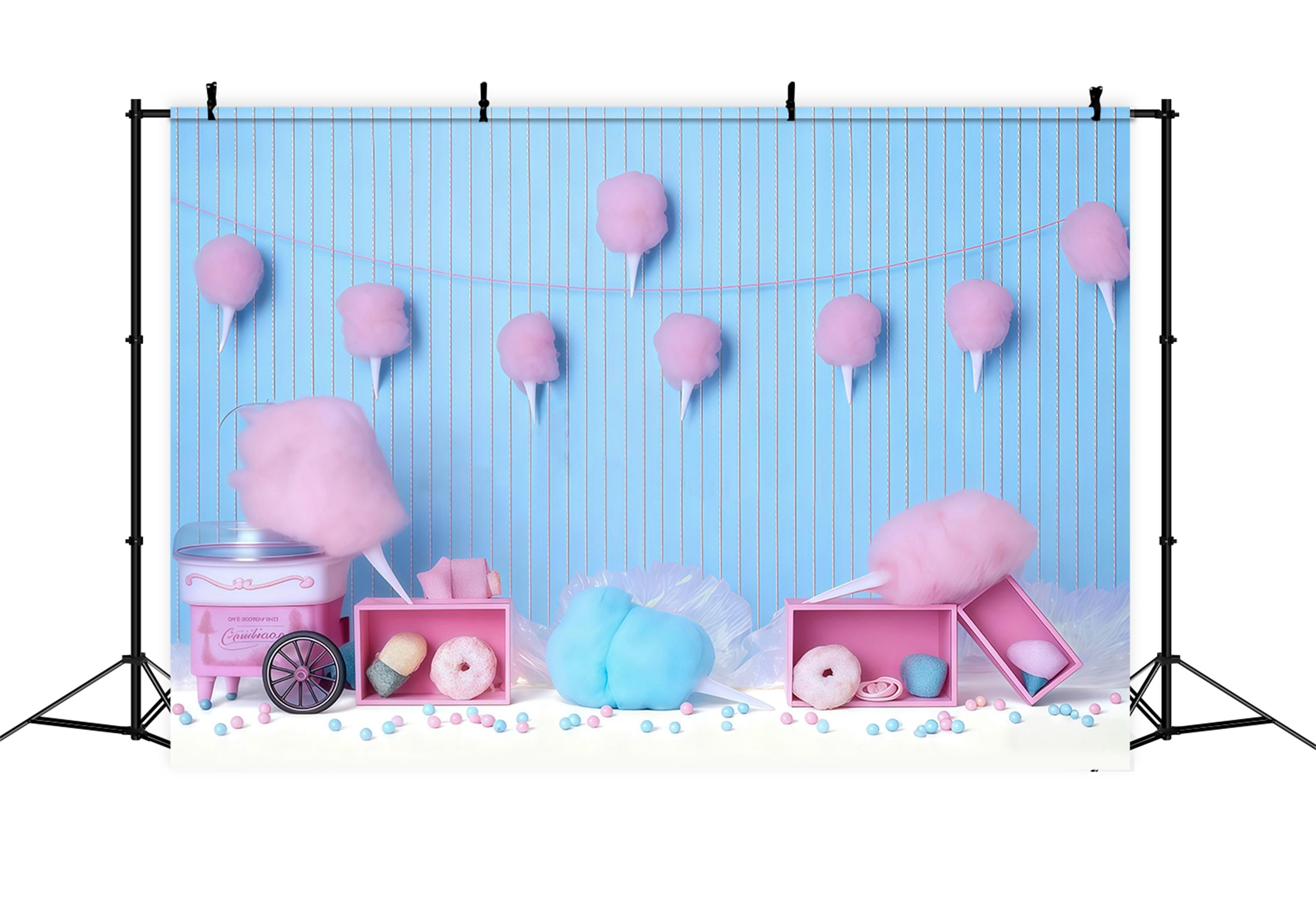 Toile de fond Smash Cake Photographie Barbe à Papa Carnaval Anniversaire MRR9-41